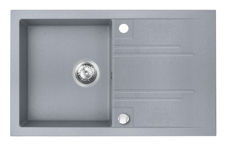 NOVASERVIS granitový drez 780x480 mm, otočný, 2 otvory, odkvapkávač, šedá DRGM48/78GA Obrázek - Hlavní obrázek