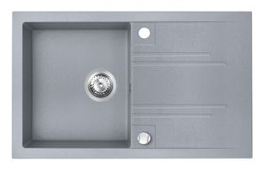 NOVASERVIS granitový drez 780x480 mm, otočný, 2 otvory, odkvapkávač, šedá