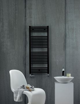 ZEHNDER VIRANDO kúpeľňový radiátor 600/1466, 794W, rovný, vonkajšie pripojenie, black matt AB-150-060-0557 Obrázek - fotka