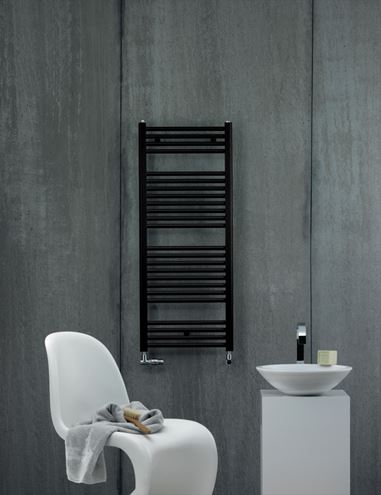 ZEHNDER VIRANDO kúpeľňový radiátor 600/1466, 794W, rovný, vonkajšie pripojenie, black matt AB-150-060-0557 Obrázek - fotka