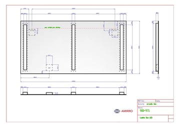 AMIRRO LUMINA DUO LED zrkadlo 140x70 cm, s osvetlením 900-971 Technický nákres