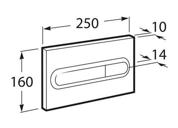 ROCA IN-WALL PL1 ovládacie tlačidlo pre dve splachovania, chróm A890095001 Technický nákres