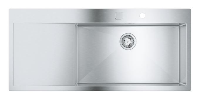 GROHE K1000 nerezový drez 1160x520 mm, 2 otvory, odkvapkávač vľavo 31582SD1 Obrázek - fotka