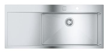 GROHE K1000 nerezový drez 1160x520 mm, 2 otvory, odkvapkávač vľavo 31582SD1 Obrázek - fotka