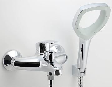NOVASERVIS METALIA ECO+ vaňová nástenná batéria, s prepínačom, so sprchovou súpravou, chróm 57020,0E Obrázek - fotka