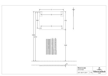 VILLEROY & BOCH MORE TO SEE zrkadlo 120x75 cm A3101200 Technický nákres