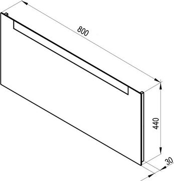 RAVAK CLEAR 800 zrkadlo 80x44 cm, s osvetlením X000000765 Technický nákres