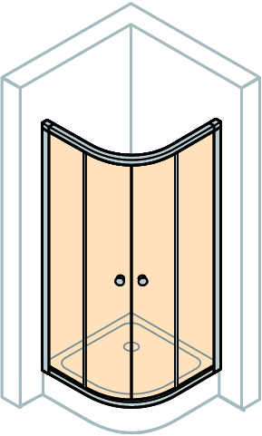CONCEPT 100 sprchový kút 80x80 cm, R500, posuvné dvere, strieborná matná/sklo číre PTA21601.087.322 Obrázek - fotka