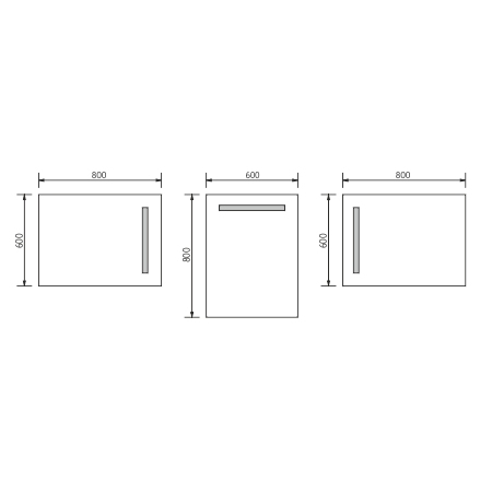 NIMCO 1000 zrkadlo 60x80 cm, reverzibilné, s osvetlením ZP 1002 Technický nákres