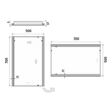 NIMCO 11000 zrkadlo 50x70 cm, reverzibilné, s osvetlením ZP 11001 Obrázek - fotka