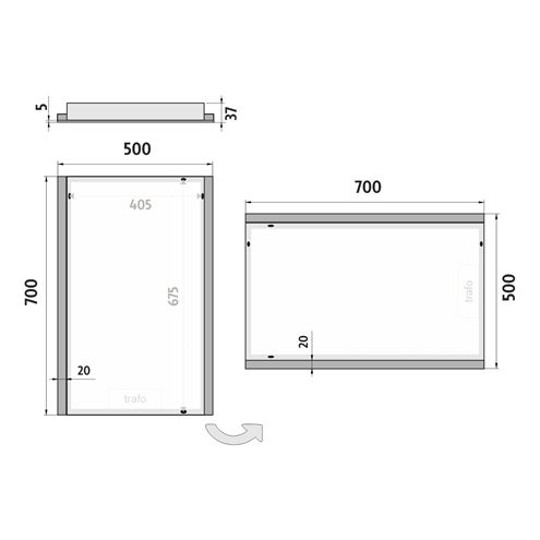 NIMCO 11000 zrkadlo 50x70 cm, reverzibilné, s osvetlením ZP 11001 Obrázek - fotka