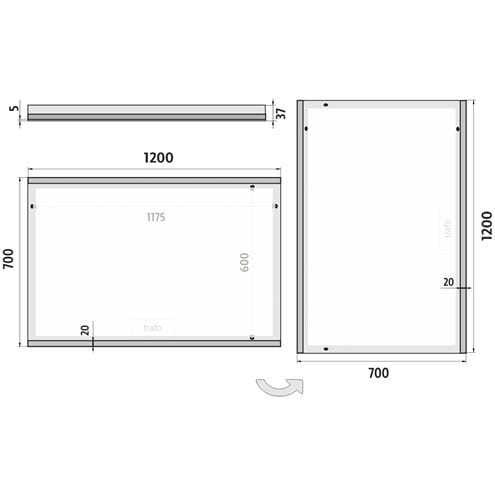 NIMCO ZP 12000 zrkadlo 120x70 cm, reverzibilné, s osvetlením ZP 12006 Obrázek - fotka