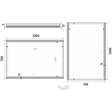 NIMCO ZP 12000 zrkadlo 120x70 cm, reverzibilné, s osvetlením ZP 12006 Obrázek - fotka