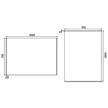 NIMCO 9000 zrkadlo 100x70 cm, reverzibilné, s osvetlením ZP 9004 Technický nákres