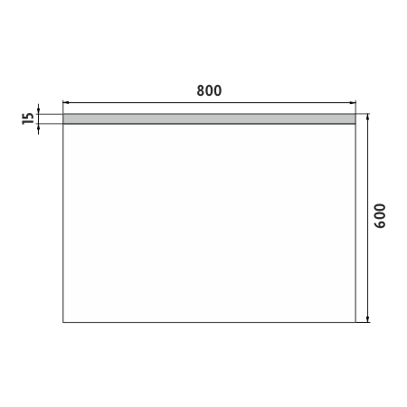 NIMCO 8000 zrkadlo 80x60 cm, reverzibilné, s osvetlením ZP 8003 Technický nákres