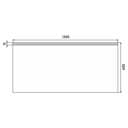 NIMCO 8000 zrkadlo 120x60 cm, reverzibilné, s osvetlením ZP 8006 Technický nákres