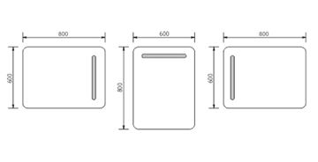 NIMCO ZP 2000 zrkadlo 60x80 cm, reverzibilné, s osvetlením ZP 2002 Technický nákres