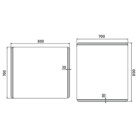NIMCO ZP 17000 zrkadlo 80x70 cm, reverzibilné, s osvetlením ZP 17003 Technický nákres