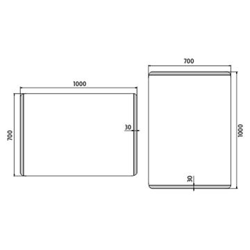 NIMCO ZP 17000 zrkadlo 100x70 cm, reverzibilné, s osvetlením ZP 17004 Technický nákres
