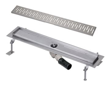 SANELA sprchový žľab 1150 mm, do priestoru, bočný odtok DN 50, rošt C, lesklá nerez oceľ