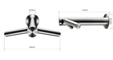 DYSON AIRBLADE WASH & DRY umývadlová senzorová batéria, so sušičom rúk, napájanie zo siete, nerez 245266-01 Technický nákres