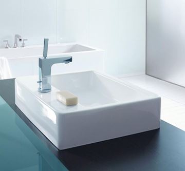 DURAVIT VERO umývadlo na dosku 50 cm, s otvorom pre batériu a prepadom, brúsené, WonderGliss 04525000001 Obrázek - fotka