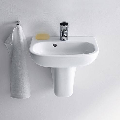 DURAVIT D-CODE umývadielko 45 cm, s otvorom pre batériu a prepadom 07054500002 Obrázek - fotka
