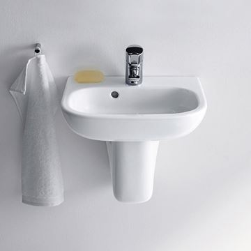 DURAVIT D-CODE umývadielko 45 cm, s otvorom pre batériu a prepadom 07054500002 Obrázek - fotka