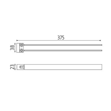 NIMCO KIBO držiak uterákov 375 mm, dvojramenný, otočný, chróm KI 14096-26 Technický nákres