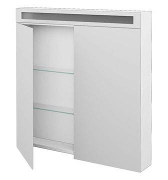 DŘEVOJAS MAX GA2O 80 zrkadlová skrinka 80x82x13,8 cm, osvetlenie, lamino, lesklá biela 69141 Obrázek - fotka