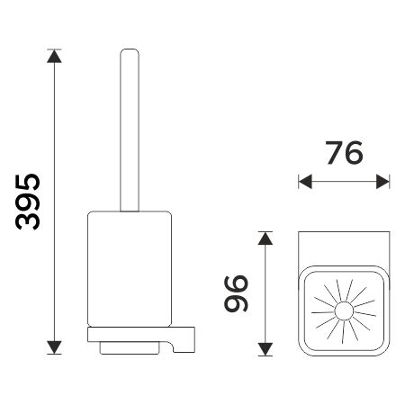 NIMCO MAYA WC kefa, nástenná, sklo, biela MAB 29094CN-HR-05 Technický nákres