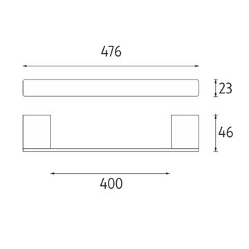 NIMCO KIBO držiak uteráka 476 mm, matná čierna KI-14046-90 Technický nákres