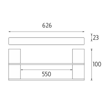 NIMCO KIBO držiak uterákov 626 mm, dvojramenný, chróm KI 14061D-26 Technický nákres