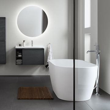 DURAVIT D-NEO voľne stojaca vaňa 160x75 cm, pre 2 osoby, s nožičkami, DuraSolid 700486000000000 Obrázek - fotka