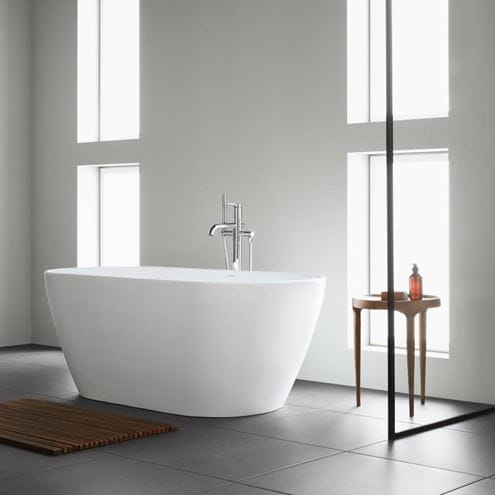 DURAVIT D-NEO voľne stojaca vaňa 160x75 cm, pre 2 osoby, s nožičkami, DuraSolid 700486000000000 Obrázek - fotka