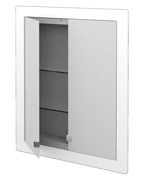 DŘEVOJAS GRID GA2OE 60 zrkadlová skrinka vstavaná 72,4x86,3x14 cm, osvetlenie, s el. zásuvkou, lamino, vysoko lesklá biela 49310 Obrázek - fotka