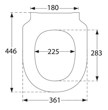 VILLEROY & BOCH SUBWAY 3.0 WC sedadlo, SoftClosing, alpská biela 8M42S1T1 Technický nákres