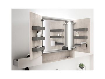 GEBERIT ACANTO zrkadlová skrinka 90x83x21,5 cm, osvetlenie, so zväčšovacím zrkadlom, vypínačom a el. zásuvkou, drevotrieska, dub mystik 500.646.00.2 Obrázek - fotka