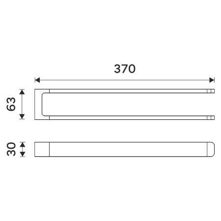 NIMCO MAYA držiak uterákov 370 mm, dvojramenný, chróm MA 29098-26 Technický nákres
