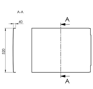 POLYSAN COUVERT bočný panel k vani 70x52 cm 72854 Technický nákres