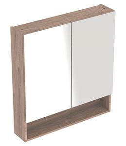 GEBERIT SELNOVA SQUARE zrkadlová skrinka 78,8x85x17,5 cm, drevotrieska, orech hickory