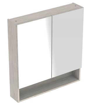 GEBERIT SELNOVA SQUARE zrkadlová skrinka 78,8x85x17,5 cm, drevotrieska, svetlý orech hickory