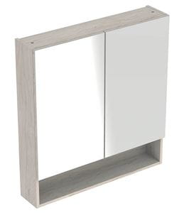 GEBERIT SELNOVA SQUARE zrkadlová skrinka 78,8x85x17,5 cm, drevotrieska, svetlý orech hickory