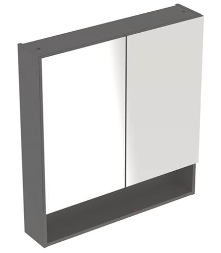 GEBERIT SELNOVA SQUARE zrkadlová skrinka 78,8x85x17,5 cm, drevotrieska, lávová/matný lak 501.269.00.1 Obrázek - Hlavní obrázek