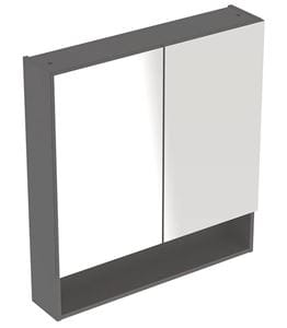 GEBERIT SELNOVA SQUARE zrkadlová skrinka 78,8x85x17,5 cm, drevotrieska, lávová/matný lak