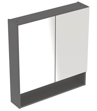 GEBERIT SELNOVA SQUARE zrkadlová skrinka 78,8x85x17,5 cm, drevotrieska, lávová/matný lak