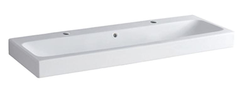 GEBERIT ICON umývadlo 120 cm, s 2 otvormi pre batériu a prepadom, KeraTect 124020600 Obrázek - Hlavní obrázek