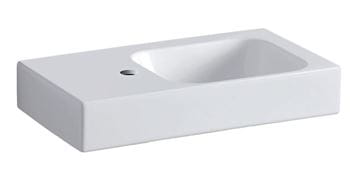 GEBERIT ICON umývadielko 53 cm, s otvorom pre batériu vľavo, bez prepadu, KeraTect