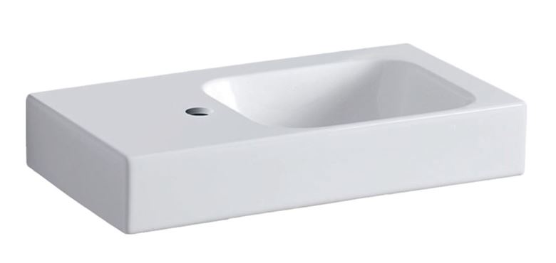 GEBERIT ICON umývadielko 53 cm, s otvorom pre batériu vľavo, bez prepadu, KeraTect 124153600 Obrázek - Hlavní obrázek