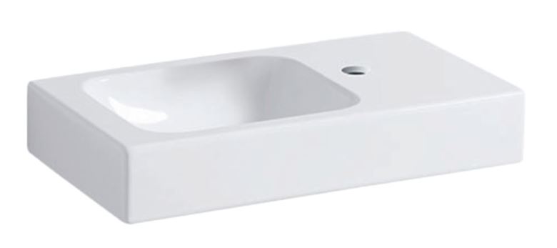 GEBERIT ICON umývadielko 53 cm, s otvorom pre batériu vpravo, bez prepadu, KeraTect 124053600 Obrázek - Hlavní obrázek